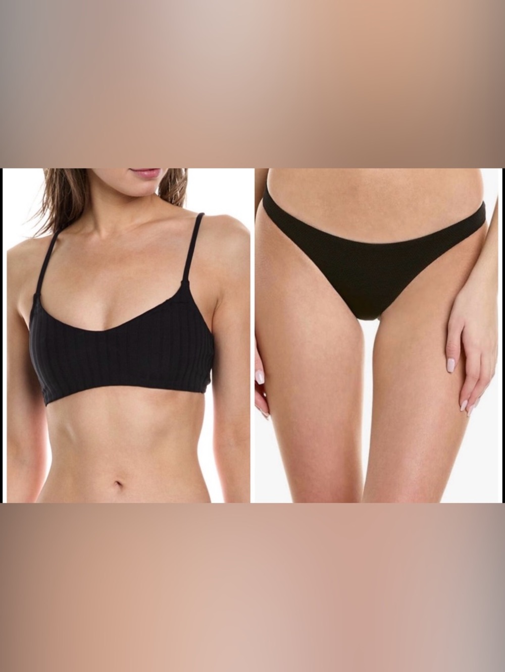 Melissa Odabash Bikini Top & Bottom Black Size IT 46 (US Size 10) NWT